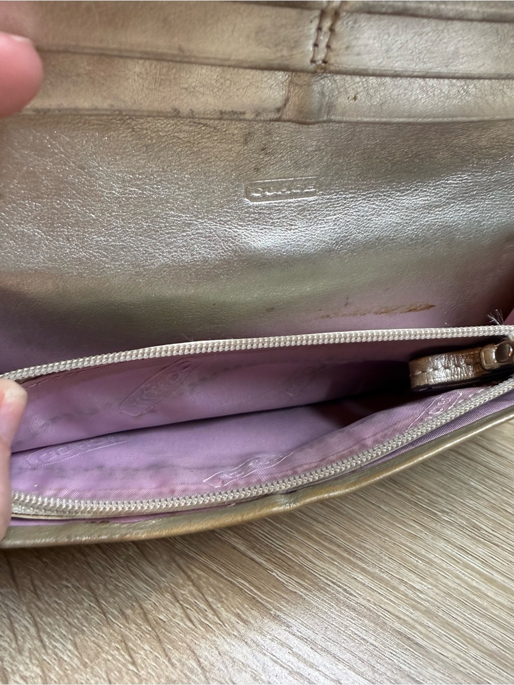 Coach Beige and Brown Signature Continental Wallet - Picture 7 of 8